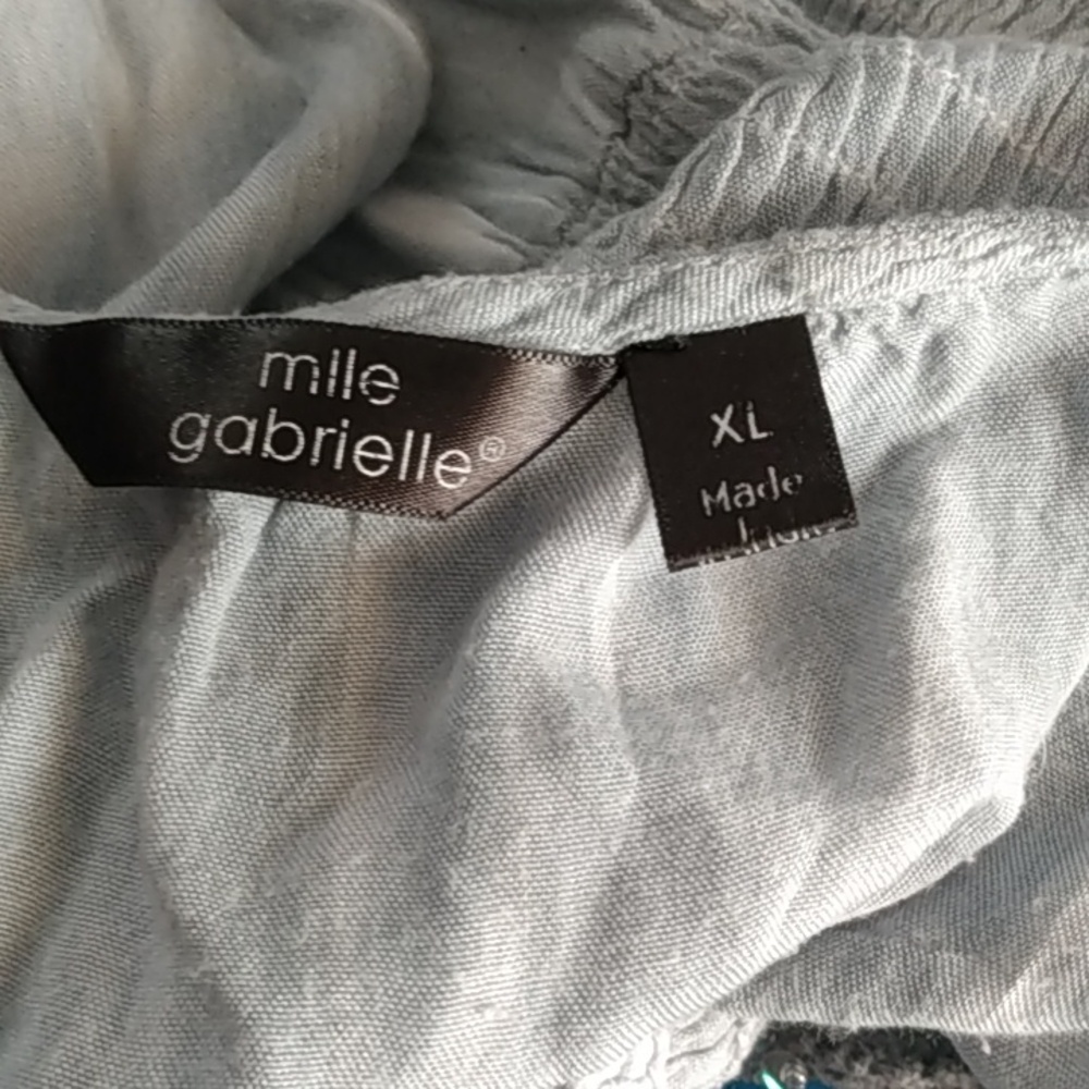 Vtg Milkmaid Blue Rhenfaire Fairy Goth Peasant Dress XL Mlle Gabrielle - Picture 9 of 11